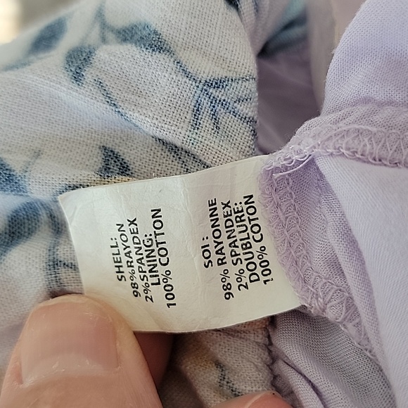 Ramy Brooke Printed Angelina Dress Floral Smocked Waist Ruffle Straps Sz L - Picture 10 of 11